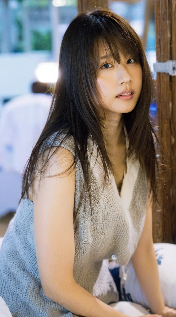 ((full body)), Ultra-realistic capture, Highly detailed, High resolution 16k close-up of human skin. Skin texture must be natural, With such detail that pores can be finely identified. Skin should look healthy, In a uniform tone. Use natural light and color, streaked hair, streaked hair, short hair, ((full body)), sit in a bed,cowboy shot,dutch angle,UHD, retina, masterpiece, ccurate, anatomically correct, super detail, textured skin, high details, high quality, best quality, highres, 1080P, HD, 4K, 8k
