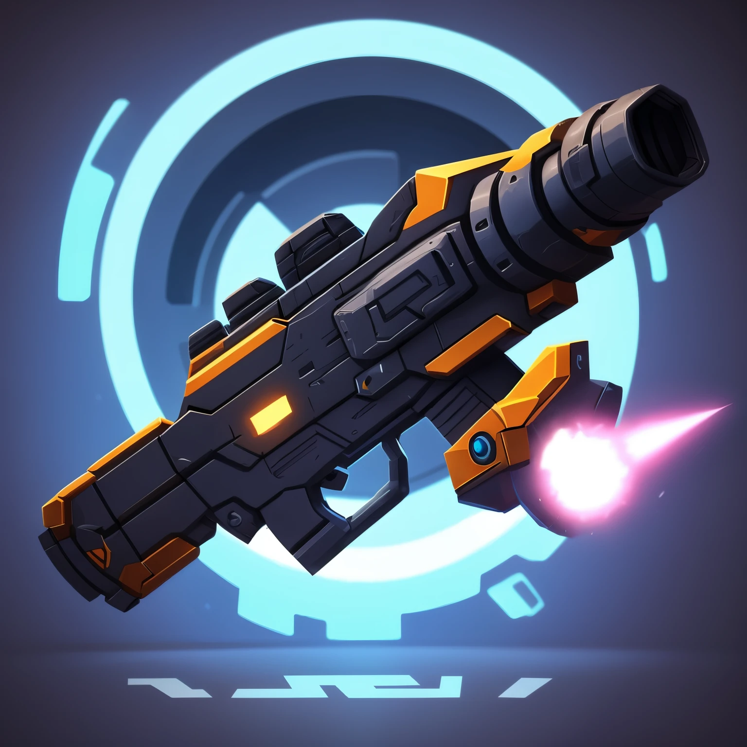 game icon, cartoon style, simple background, sci-fi gun, HD, (obra mestra)