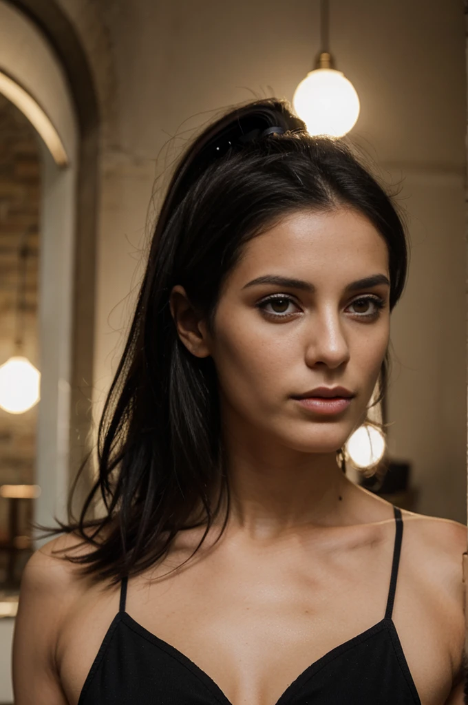28 years old Italian model, black hairs.