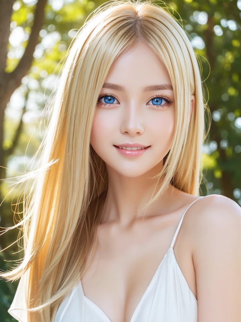 Beautiful silky skin、Smile in the middle、matchless beauty、exceptional sexy beauty、Beautiful calm and bright expression、Sexy refreshing appearance、Perfect beautiful cute face with shiny bright blonde silky hair、beautiful face blonde、Very cute beautiful sexy young little woman、Very perfect beautiful cute face、Beautiful cute big clear bright light blue eyes、Very beautiful bright light blue big eyes、very big eyes、Very bright white young beautiful skin、Gloss Face、Teak Gloss、cheek highlights
