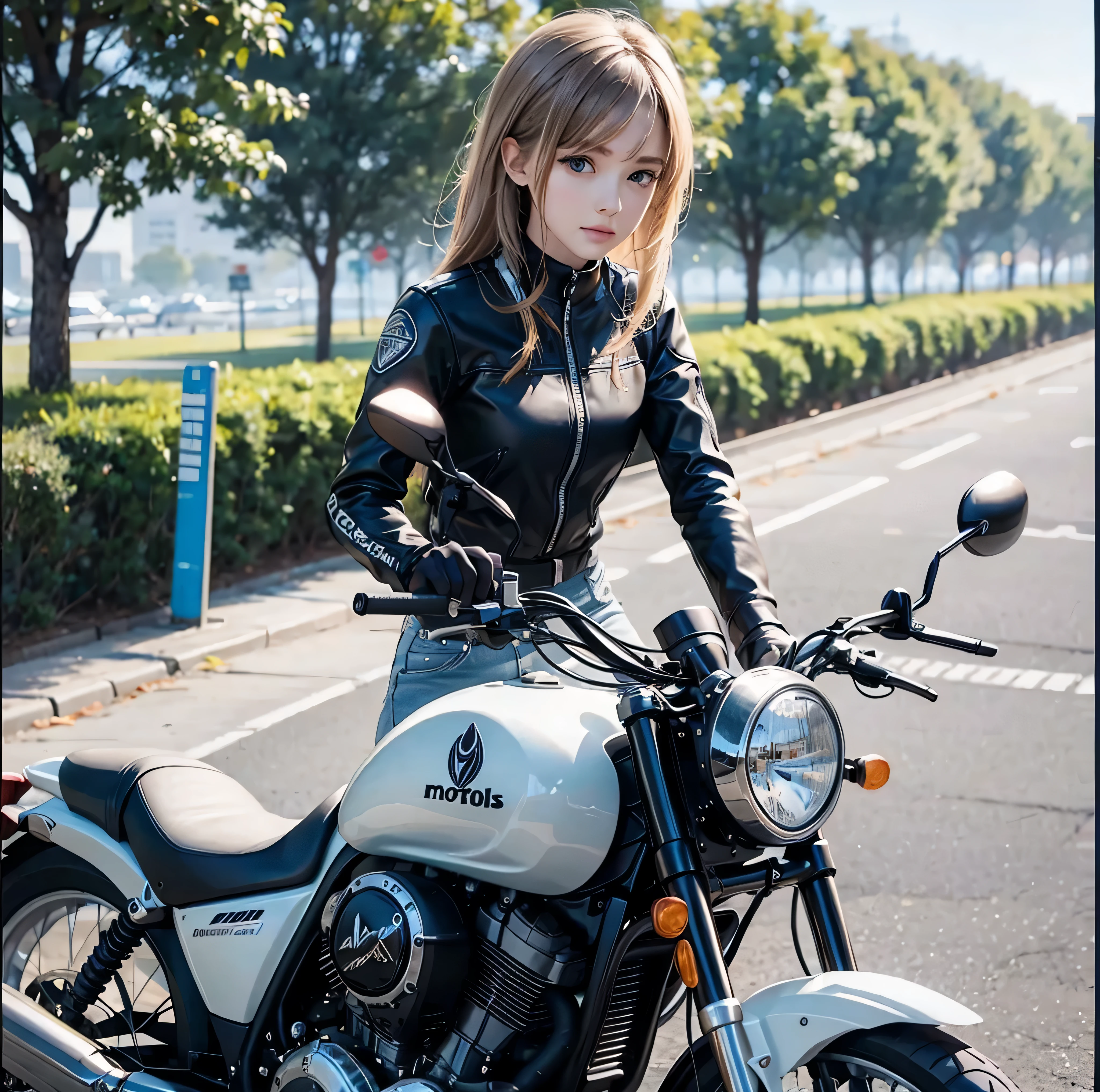 a motocicleta,cores brancas