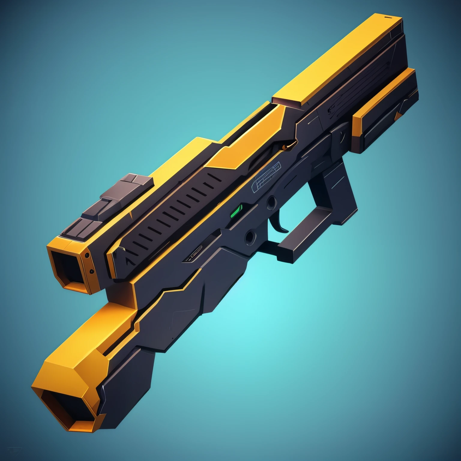Icono del juego, Estilo de dibujos animados, fondo, Sci-fi gun, Disco duro, (Obra maestra) vista noreste