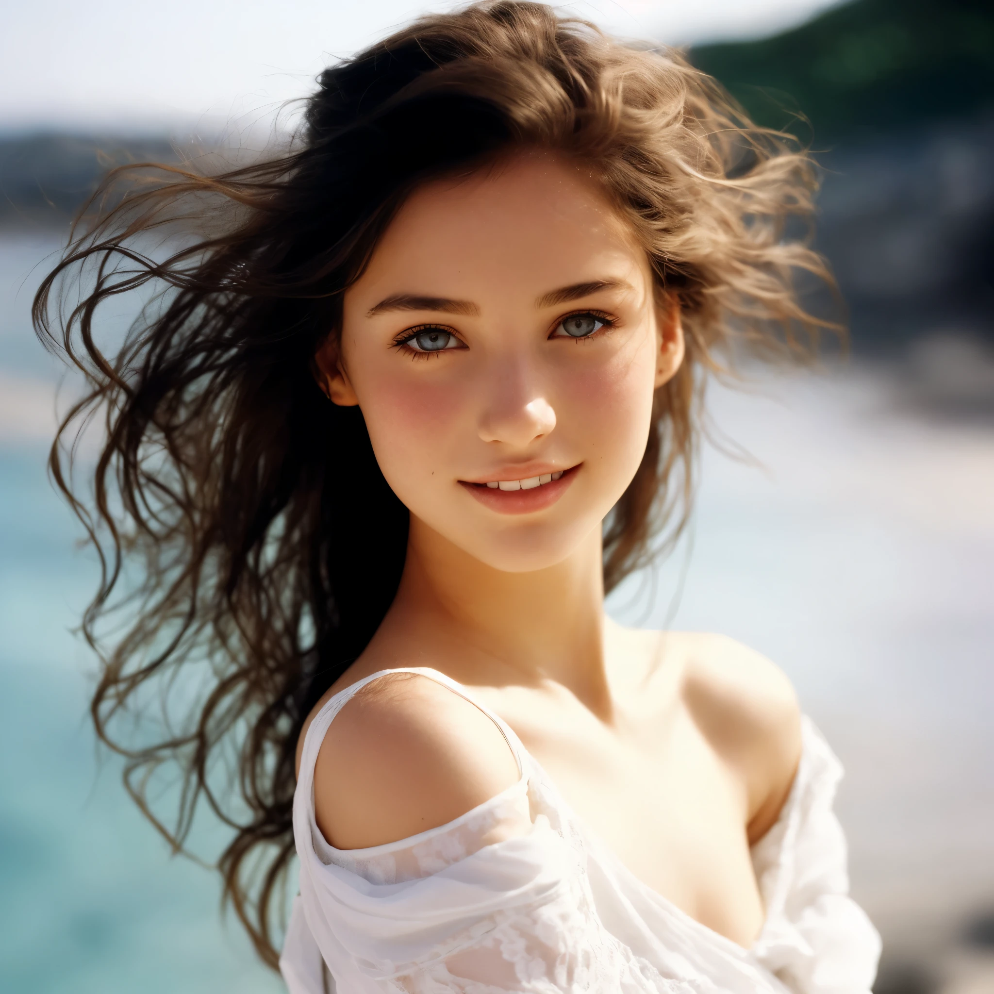 arafed nude woman with long hair and a white dress on a beach, a beautiful young woman, a cute and beautiful young woman, cute young woman, a cute young woman, beautiful young woman, gorgeous attractive face, attractive beautiful face, beautiful young girl, beautiful face and flawless skin, photo of a beautiful woman, beautiful young face, feminine beautiful face