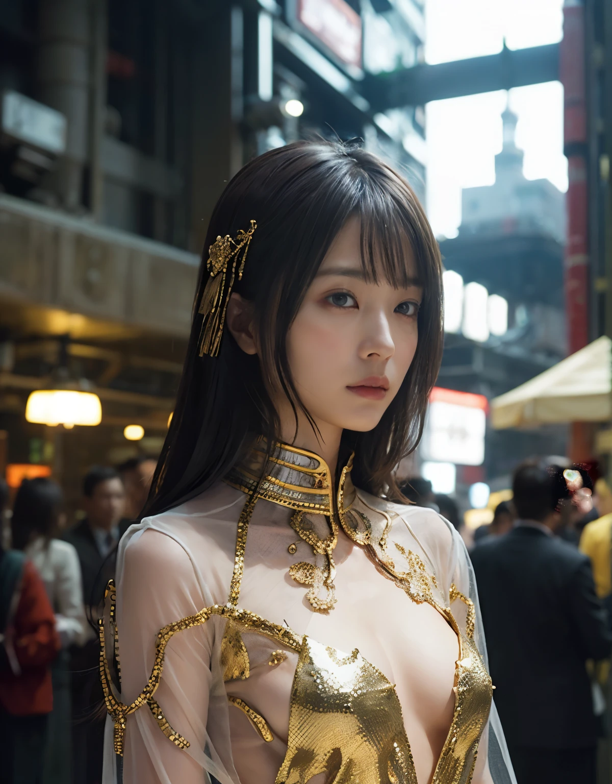 Asian girl cosplayer of boa hancock 