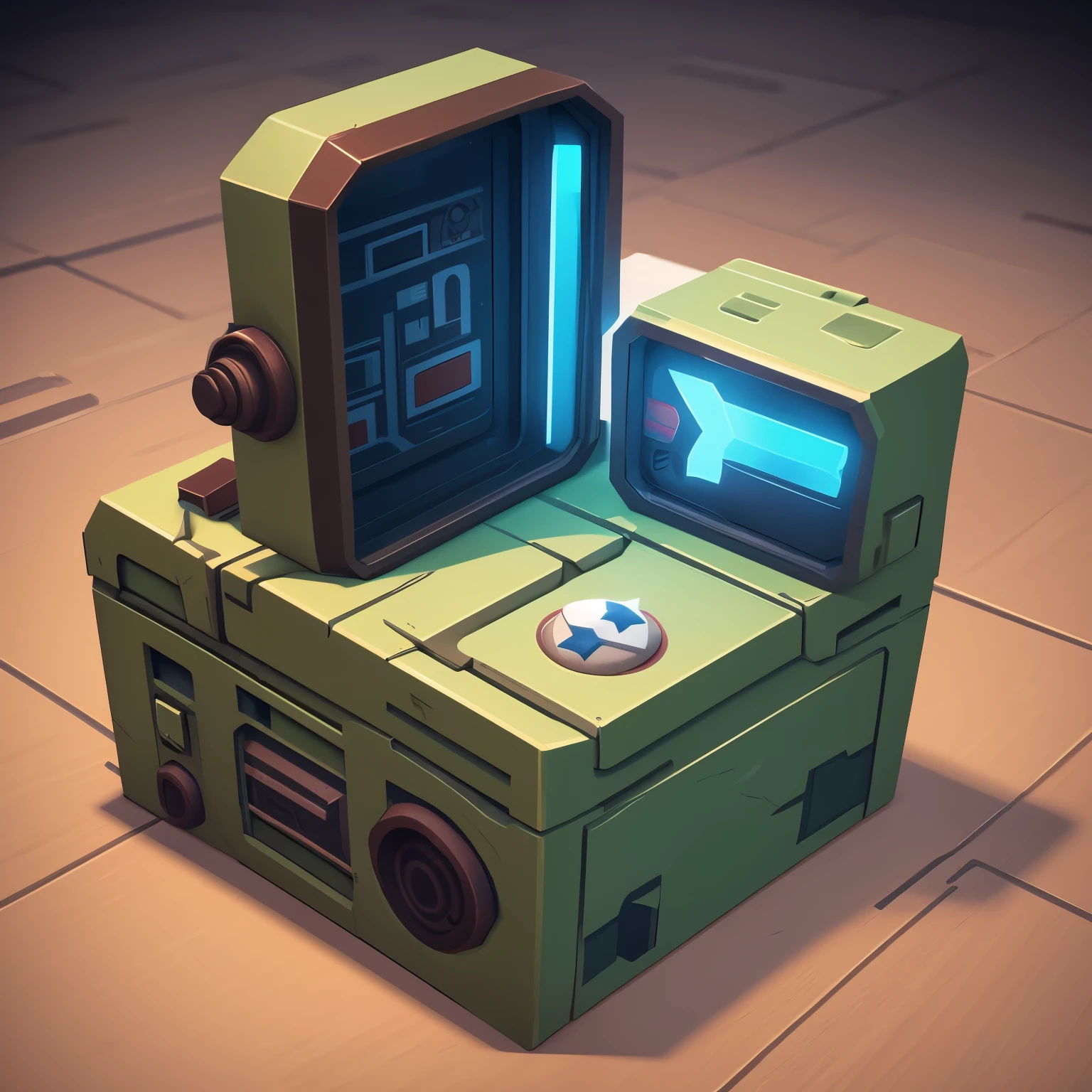 game icon, cartoon style, sci-fi medic kit, object, alone