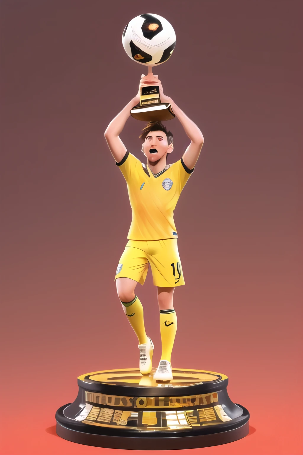 3D ,(corpo inteiro:1.2), Background Story, master part,best quality,(red gradient Background Story:1.1) ADDBASE a estrela do futebol internacionalmente aclamada, is known for his extraordinary achievements, including multiple Ballon d'Or wins and record goalscoring ability. Com um comportamento reservado e humilde, Messi is a dedicated team player, showcasing unparalleled ball control skills, dribles, clinical passes and finishes.
ADDCOL
ADDROW