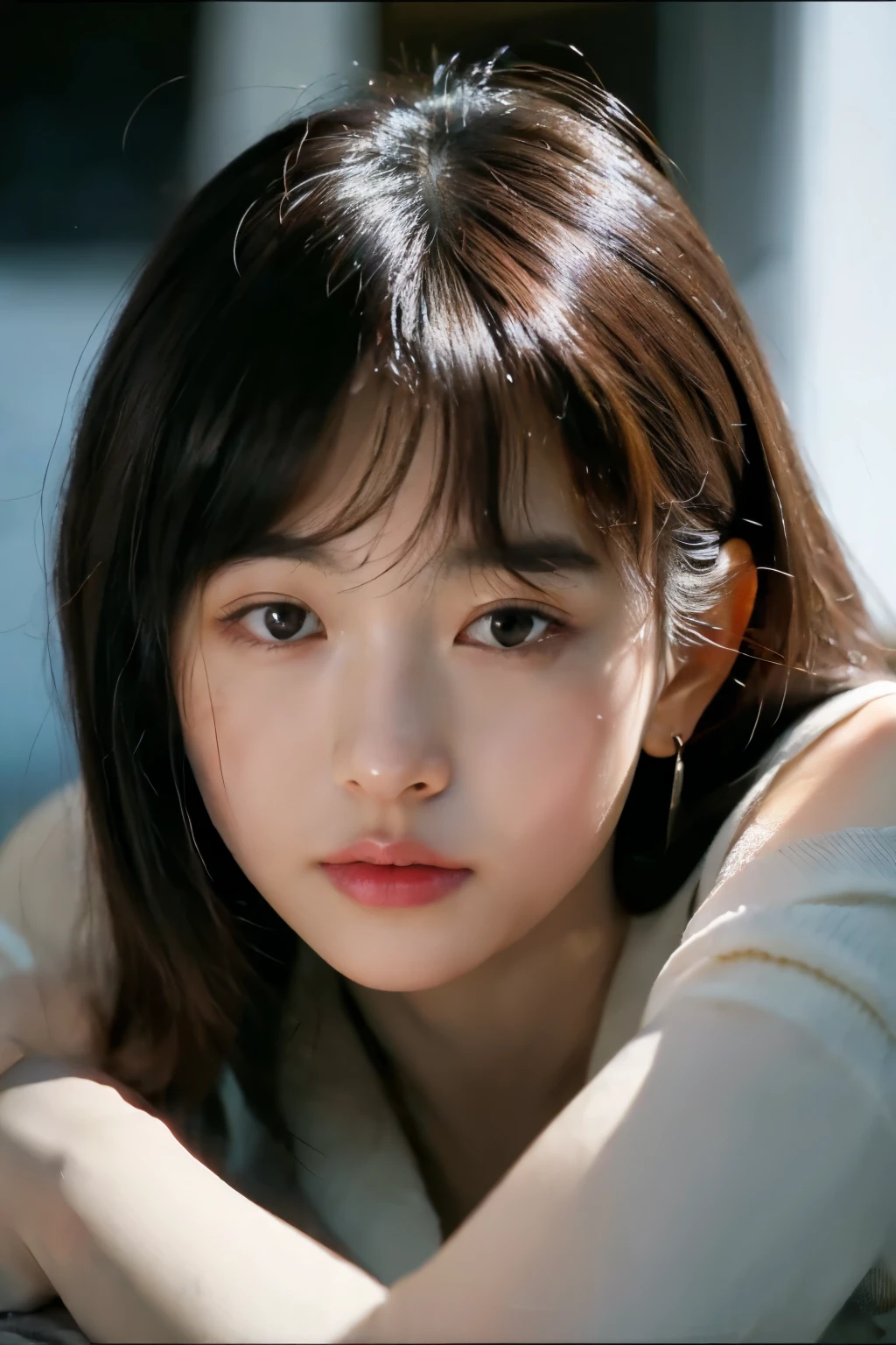 ((best quality)), ((masterpiece)), ((Beautiful Realistic)), (Cinematic Aesthetic:1.4) Photo of a beautiful korean idol, real face, sexy face, shy face,