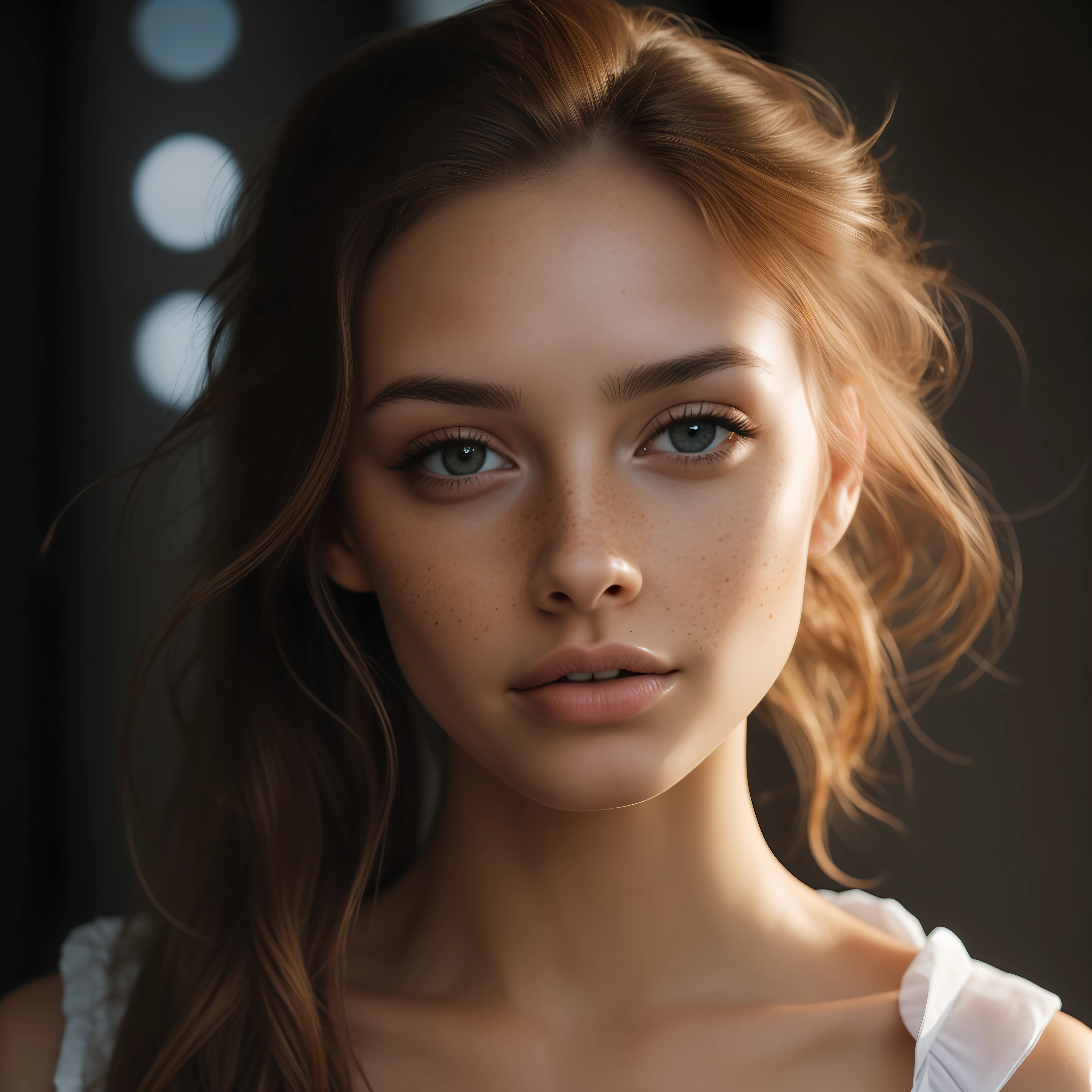 Woman with freckles