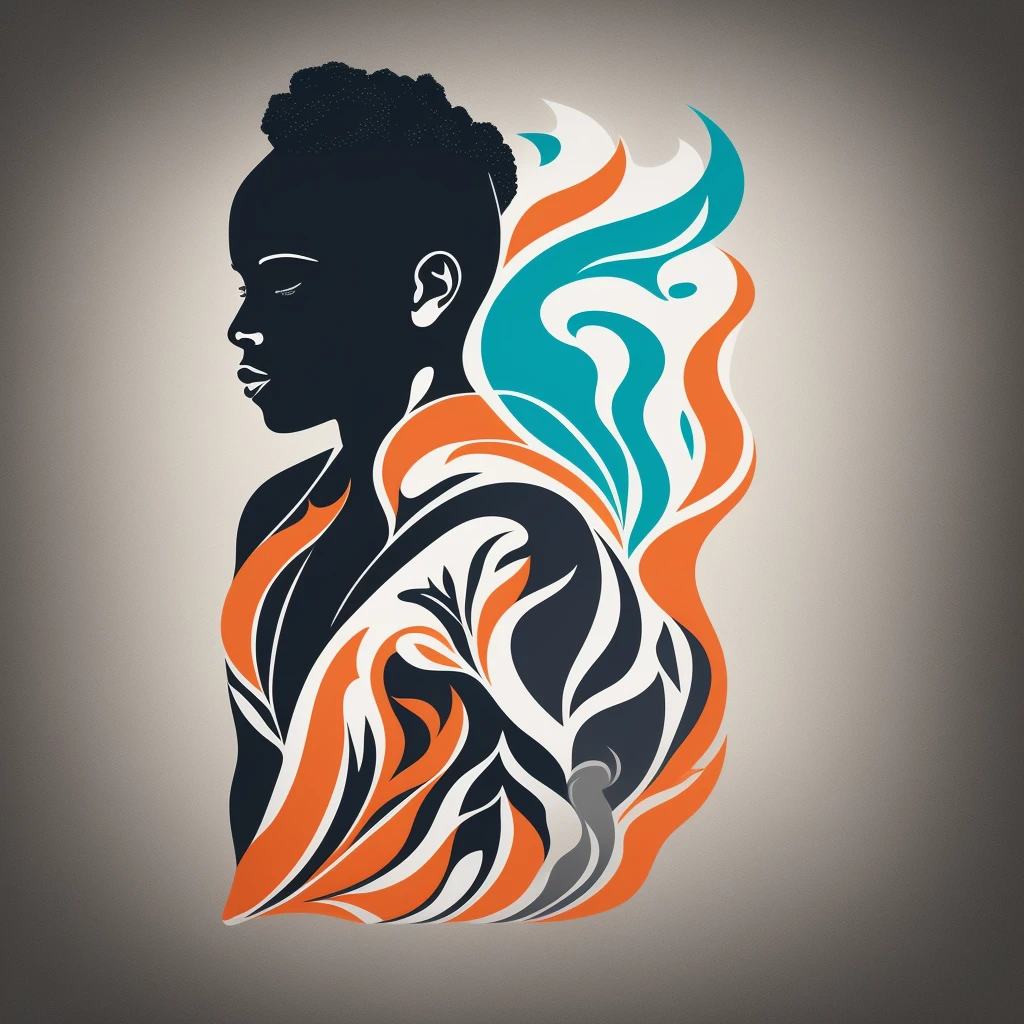 smoke logo with african pattern ,um terno de luxo ,baseado em Traje representativo da bandeira de Cabo Verde - com elementos tribais discretos, vision, plano completo, vista frontal, vista traseira, Estilo Art Vista de Corpo Inteiro ,Multiple views and poses, various points of view, of a Realistic Full Body Photography Illustration Graphic,