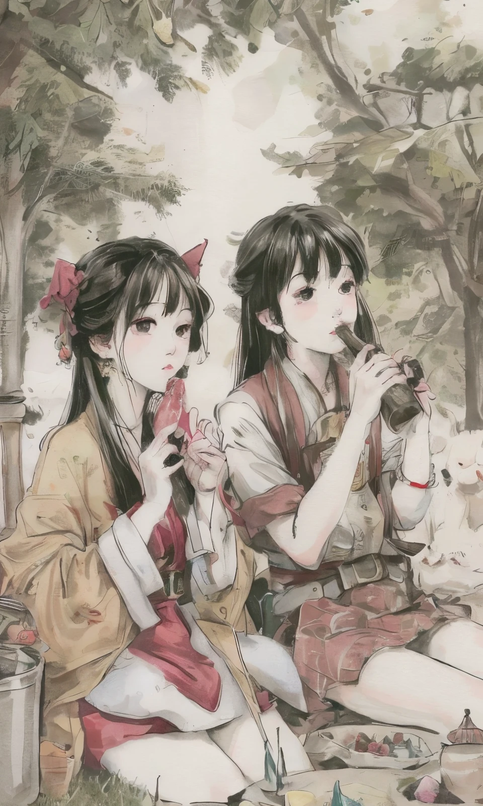 Santa Claus and China About Yu Liu Bei and Zhang Fei were sitting in a tent together, eating meat and drinking wine. --auto --s2