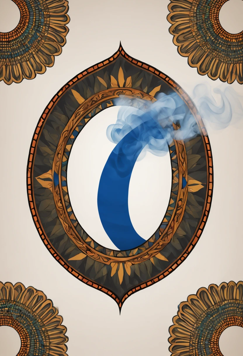 smoke logo with african pattern ,  of Cape Verde - photo illustration graphic