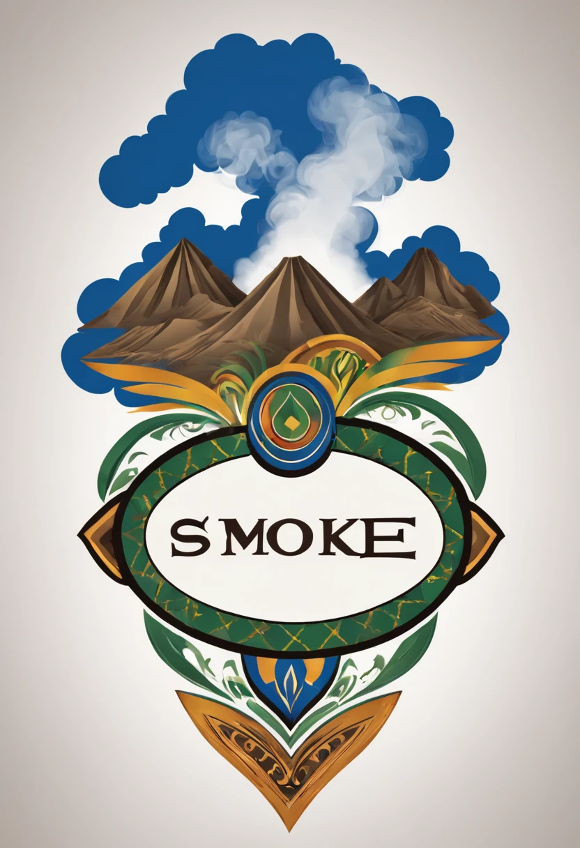 smoke logo with african pattern , of Cape Verde - photo illustration graphic
