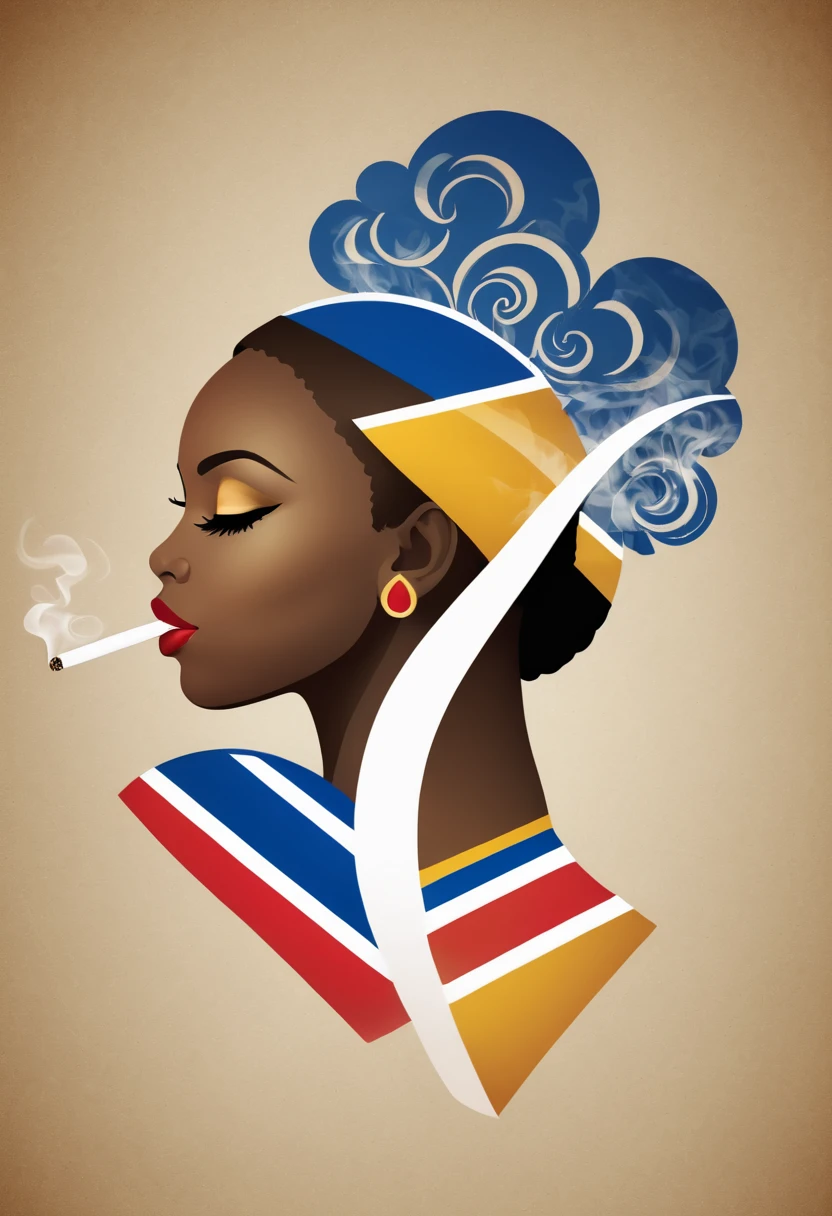 smoke logo with african pattern , of Cape Verde - photo illustration graphic