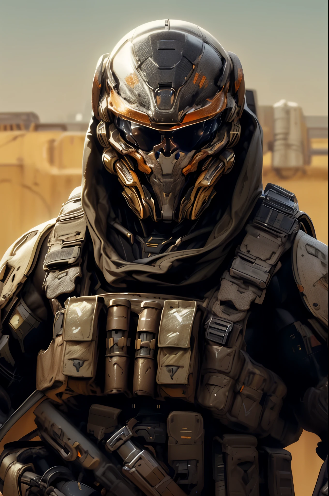 (((An epic and visually stunning digital anime masterpiece featuring a sylphlike masculine ((male:1.5)) decorated military dieselpunk cyborg soldier clad in a sleek yet tactical armored yet decorated leather military trench coat:1.2))), (((flat masculine male chest:1.5, mechanical full head helmet, mecha helmet with narrow orange eyes:1.5))), (((the character adorned in a (scifi tactical armored open front trench coat with a built in exoskeleton:1.5) (over a form fitted armor plated yet super sleek and revealing under suit with waist cut outs:1.3), the armor is beautifully engraved:1.4))), The image showcases the intricacies of the character’s armor and clothing:1.5, ((capturing their flamboyant essence and heavy mecha aesthetic:1.2)). The character also possesses an androgynous charm, (((with slim yet heavily muscled physique:1.2, sylphlike with a sleek waist, toned yet beautifully sleek cybernetic arms:1.3, mechanical arms and legs:1.3, mecha muscles:1.3))), looking at viewer, (((brass metal armor and brown leather, dieselpunk:1.3))), (((depth of field, cinematic lighting, chromatic aberration, ray tracing, UHD, masterpiece, top of head covered, super detail, high details, high quality, award winning, 8k, highres)))