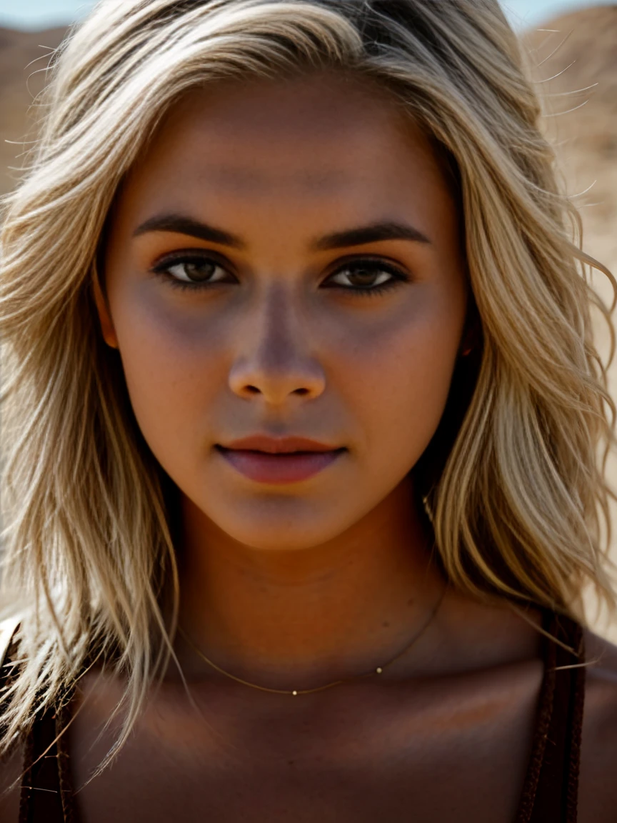 portrait photo of top model 18 y.o. TaylorS in the desert, final fantasy still, extremely high quality RAW photograph, detailed background,, intricate, Exquisite details and textures, highly detailed, ultra detailed photograph, warm lighting, 4k, sharp focus, high resolution, detailed skin, detailed eyes, 8k uhd, dslr, high quality, film grain, Fujifilm XT3,