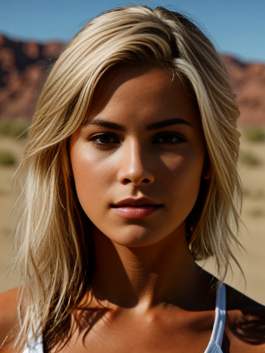 portrait photo of top model 18 y.o. TaylorS in the desert, final fantasy still, extremely high quality RAW photograph, detailed background,, intricate, Exquisite details and textures, highly detailed, ultra detailed photograph, warm lighting, 4k, sharp focus, high resolution, detailed skin, detailed eyes, 8k uhd, dslr, high quality, film grain, Fujifilm XT3,