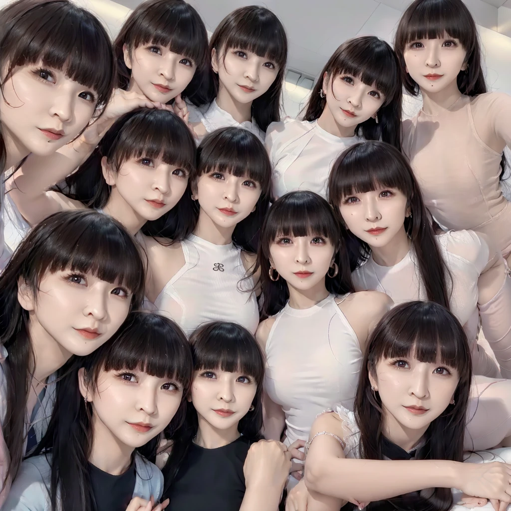 Raw photo、(((multiple girls))),((((6+girls)))),((((100girls)))),(((1000girls)))、((((100 Girls))))、Women only、The same face、(((5years old)))、(((chiquita)))、(((toddlers)))、((((Kindergarteners))))、Little Girl、japanes、((A dark-haired))、Longhaire、100 cute girls、a smile、same person、(((Large group)))