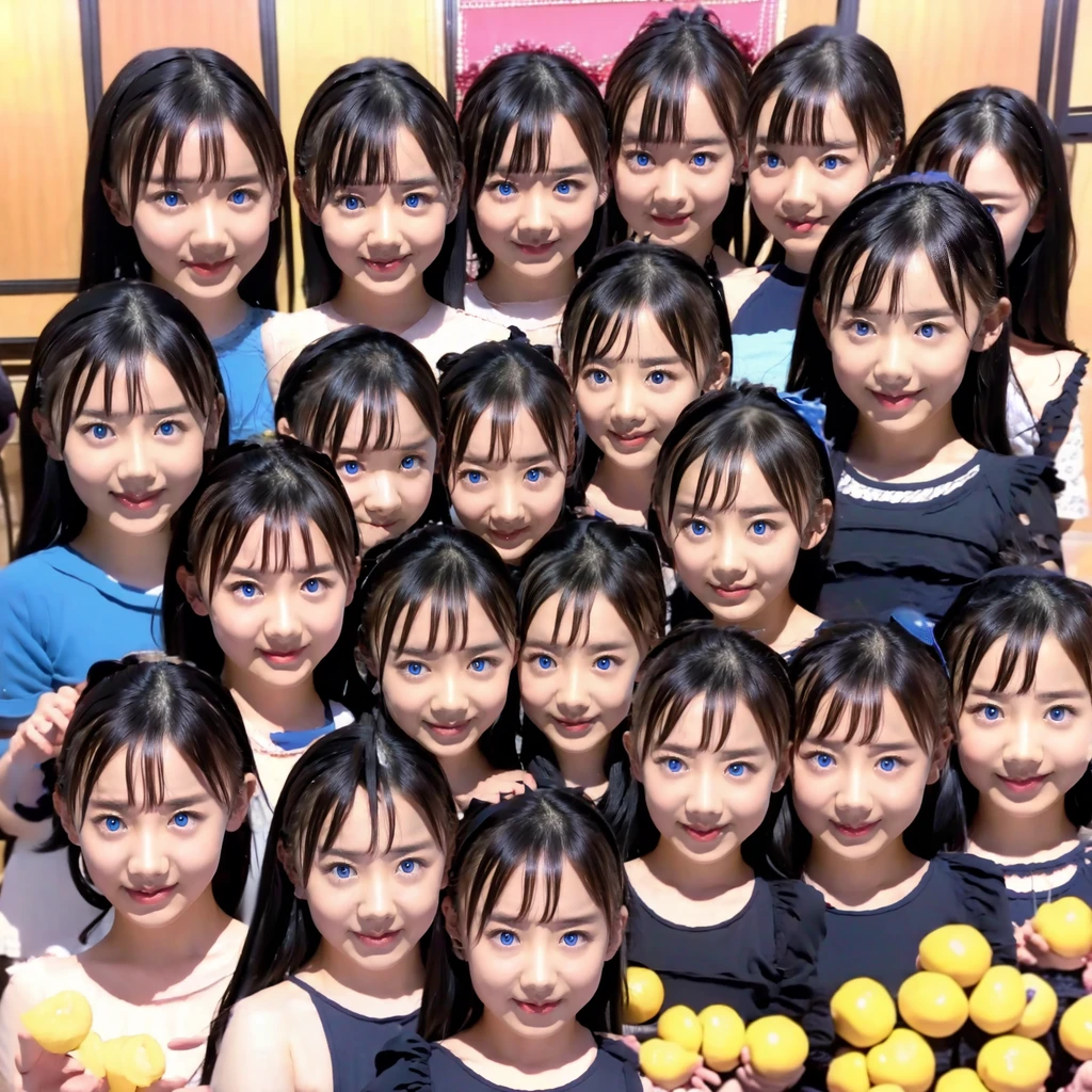 Raw photo、(((multiple girls))),((((6+girls)))),((((100girls)))),(((1000girls)))、((((100 Girls))))、Women only、The same face、(((5years old)))、(((chiquita)))、(((toddlers)))、((((Kindergarteners))))、***********、japanes、((A dark-haired))、Longhaire、100 cute girls、a smile、same person、(((Large group)))