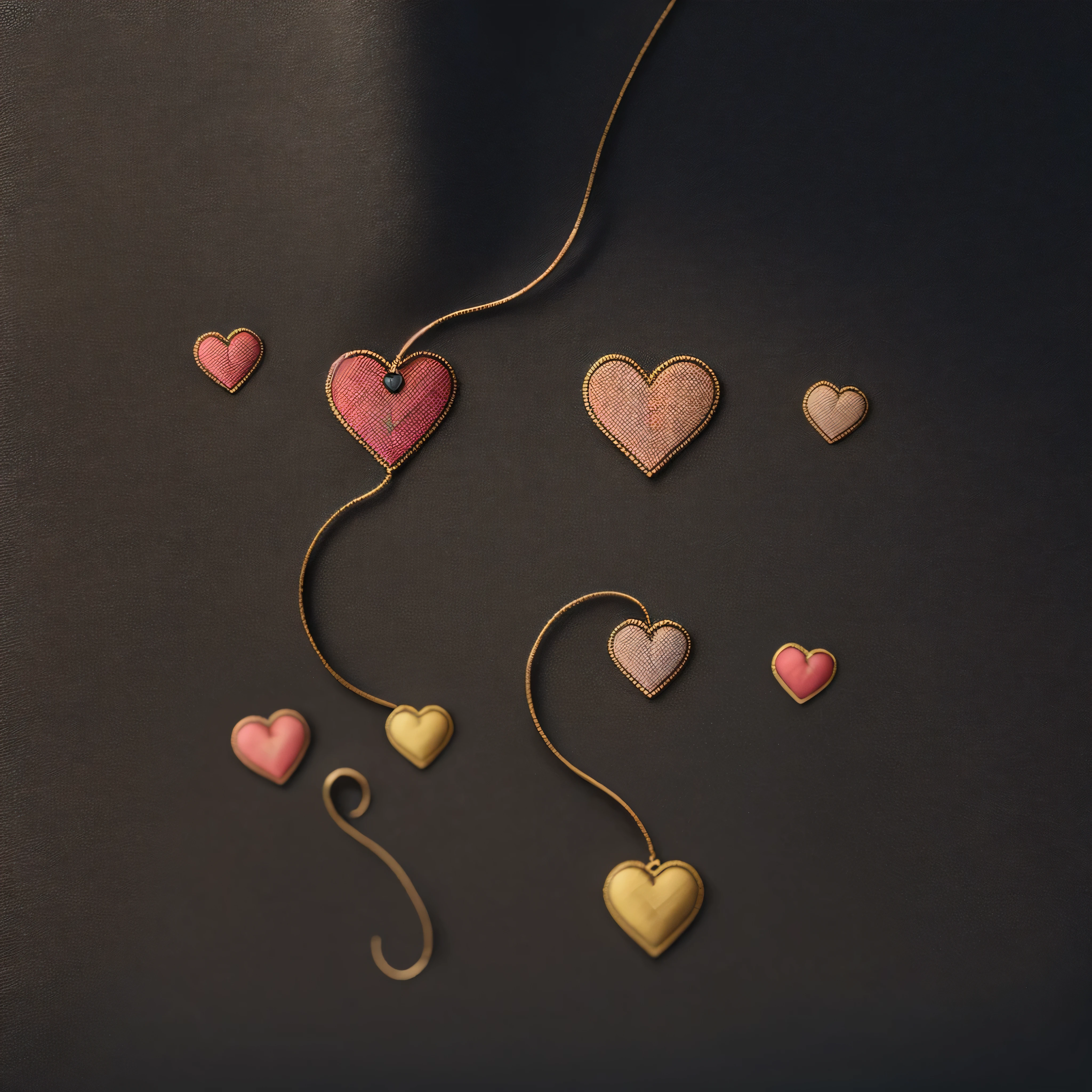 (Best quality at best,4K,8K,A high resolution,tmasterpiece:1.2),ultra - detailed,actual, Ultra-fine silk intricate heart stickers, Special complex texture stickers, Vibrant colors, Studio lighting
