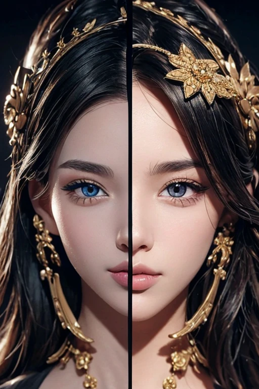 A samurai girl. ( perfect detailed eyes, eyes:1.4), perfect nose, nose:-1, perfect lips, (lips:-1), perfect face), intricate details, 85mm, symmetrical composition,
