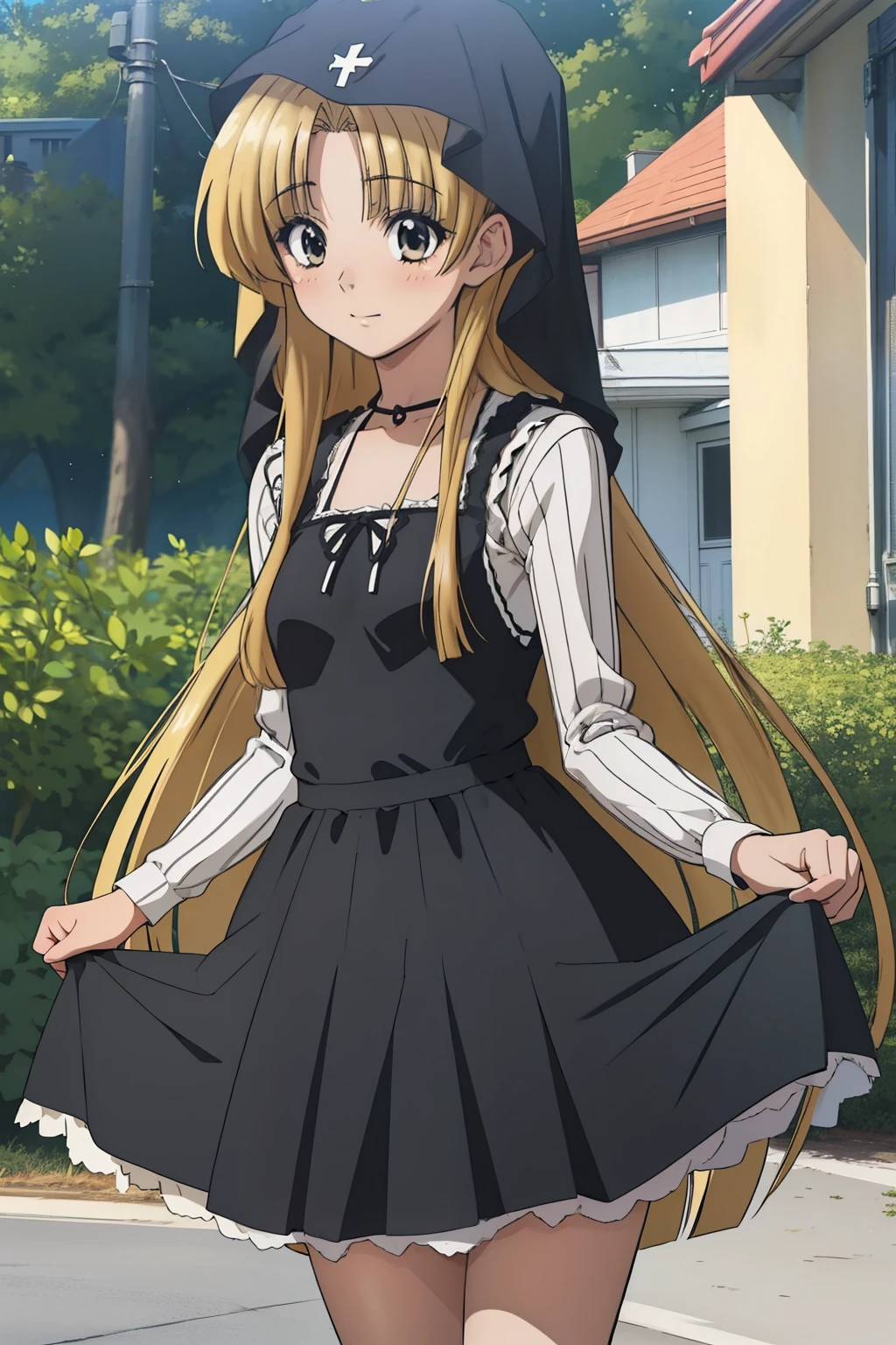 Chica anime con cabello largo y rubio y un vestido blanco y negro, Chica rubia de anime con cabello largo, Marisa Kirisame, Chica anime con pelo largo, Anime CG arte suave, Chica de anime con disfraz de sirvienta, **** en vestido, Anime visual de una chica linda, Chica anime con un vestido negro, Personaje fe****** de anime, ****sh, Chica de anime Gothic Maiden