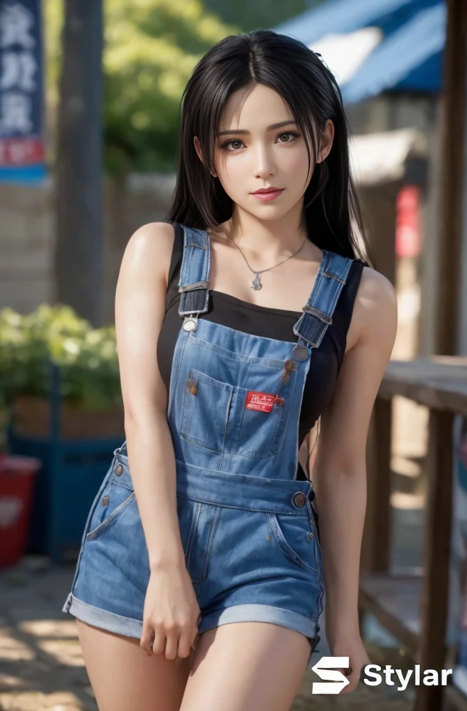 ((1girl)), in sexy overalls outfit, instant camera flash, pose at factory with conveyor belt as a background, makeup with glossy lip, small breasts, (girl in factory:1.4), various angle, ((faced focus)), 22 years old, Beautiful Japanese Girl, spread leg pose, (nsfw:1.4), realistic light, realistic skin tone, nipple slip