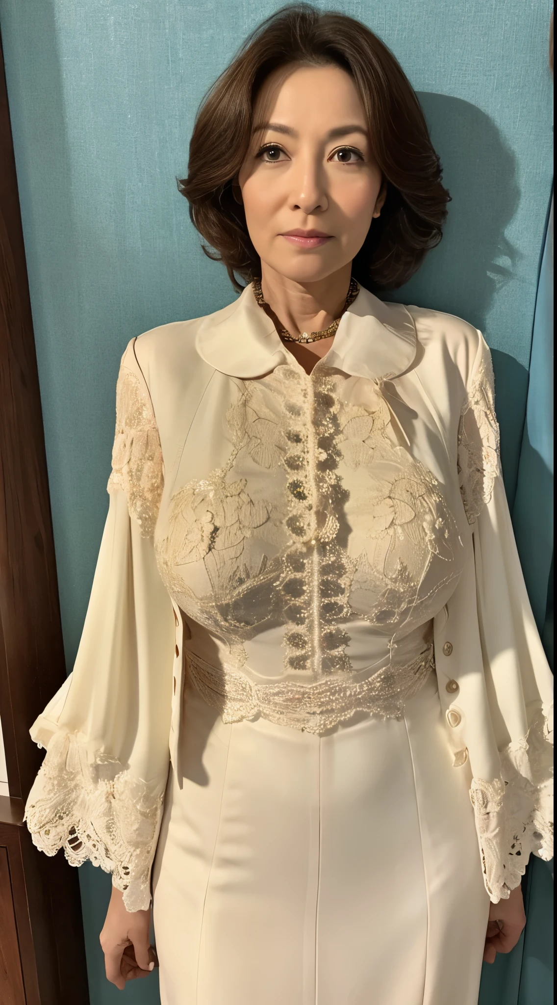 Remove Background, gravure, facing front, ((Detained)), Fancy makeup, from the chest up, masutepiece, Best Quality, Ultra-detailed, Photorealistic, Ultra-detailed細なスキン, Perfect Anatomy, (1 japanese mature woman), (Solo), 95 years old, Large breasts, Mature Woman Politician, glamor, A sexy, Chromo-white skin, Looking at Viewer,