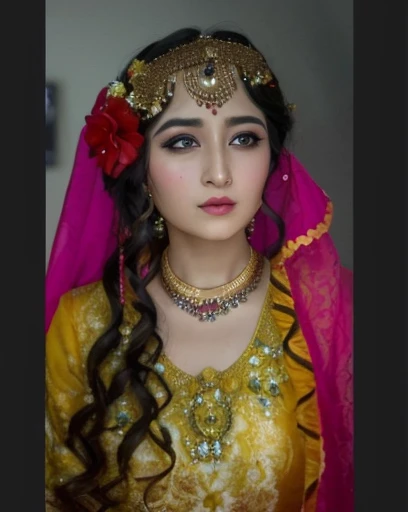 Traditional make-up of wedding in India 