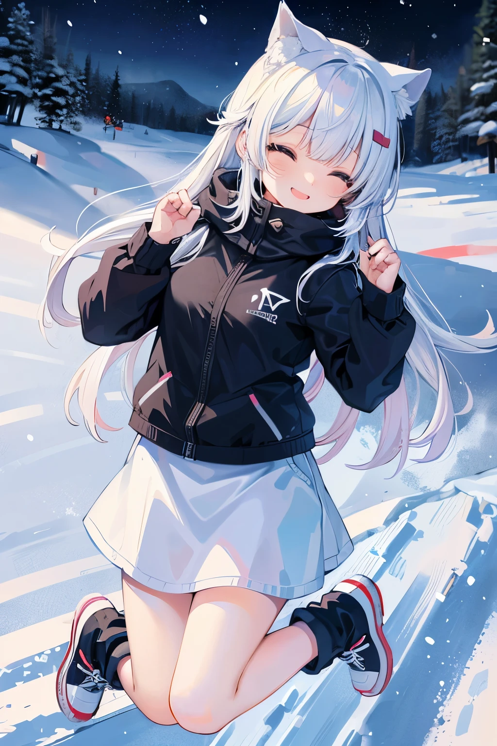 1 girl,(skiing, sled, snow explosion),Raw edge red down jacket, action shot, vivd colour,rays of sunshine, wide angles,Perfect action, (end:1.3) 8K, F2.8, RAW photogr, ultra - detailed, reallife,bokeh,32K,
