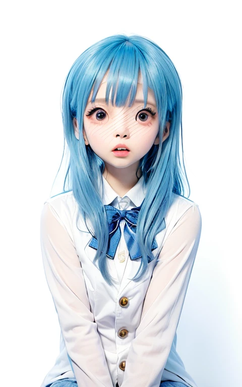 1girl, japanese girl, long hair, blue hair,