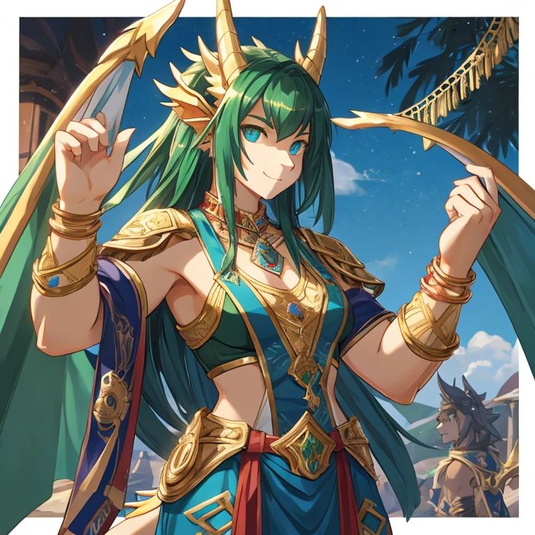 a golden dragon,teens girl,Flesh,palla,raised his hand,Detailed character details,strong