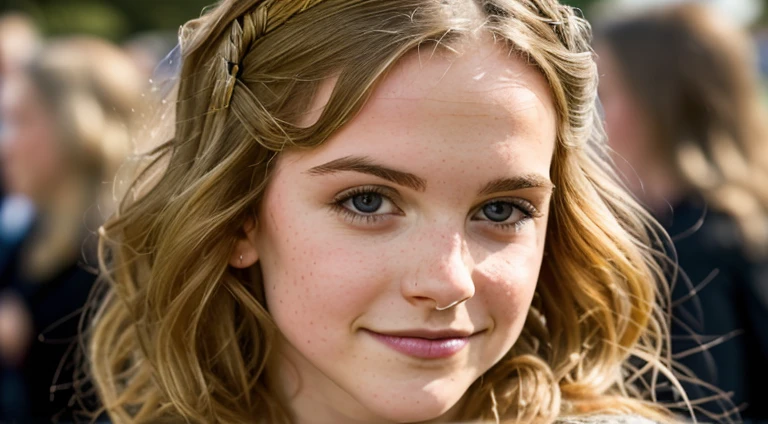 Atemberaubend niedlich, (18 Jahre alt), Kizi, dreamy look, blondes Haar, blaue Augen, runny, kleine Brust, Kleiner Hintern, mit einem stab in der Hand, offene Bluse, vor Bergen, bei Sonnenuntergang