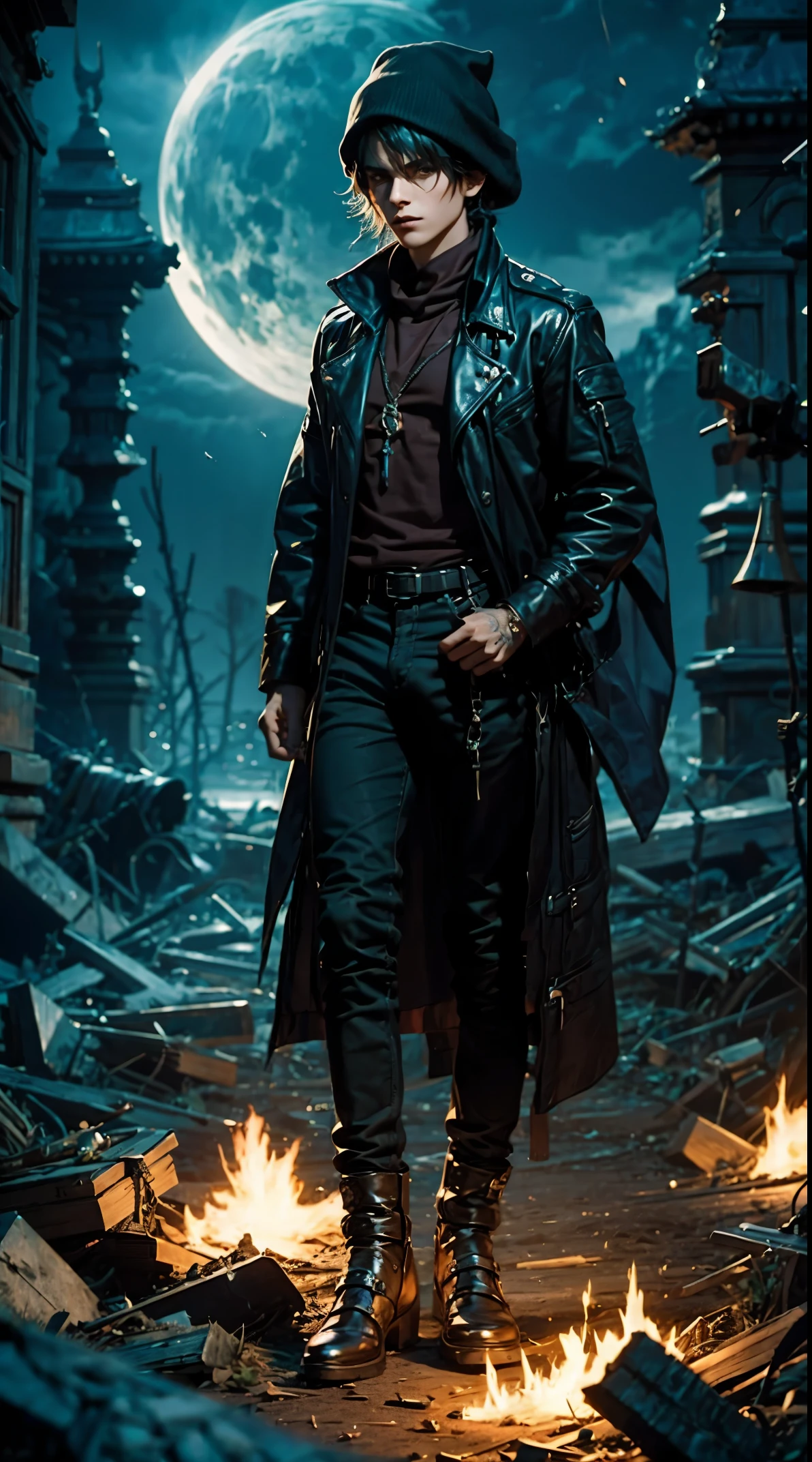 5 adolescentes, 2 mulheres, 3 homens, estilo filme , vampiros, mundo apocaliptico, fogo, mortos