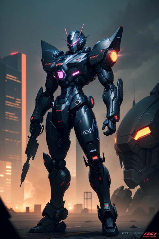 Black color mecha,cyber punk perssonage