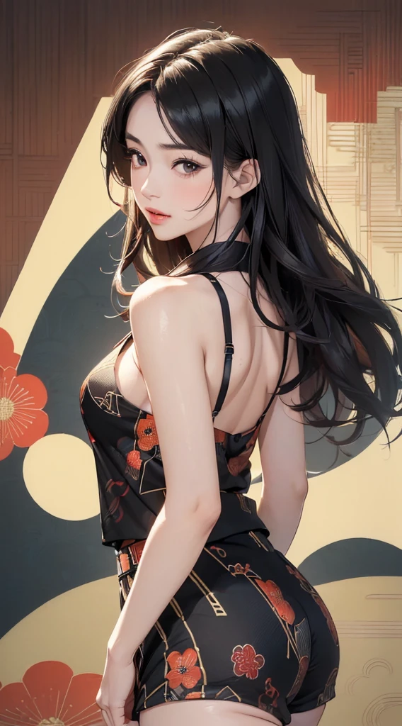 (masterpiece, best quality, ultra-detailed, best shadow), (detailed background,dark fantasy), (beautiful detailed face), high contrast, (best illumination, an extremely delicate and beautiful), ((cinematic light)), colorful, hyper detail, dramatic light, intricate details, Himiko toga teniendo sexo vistiendo ropa negra, minifalda negra, medias de rejilla negra, tanga negra