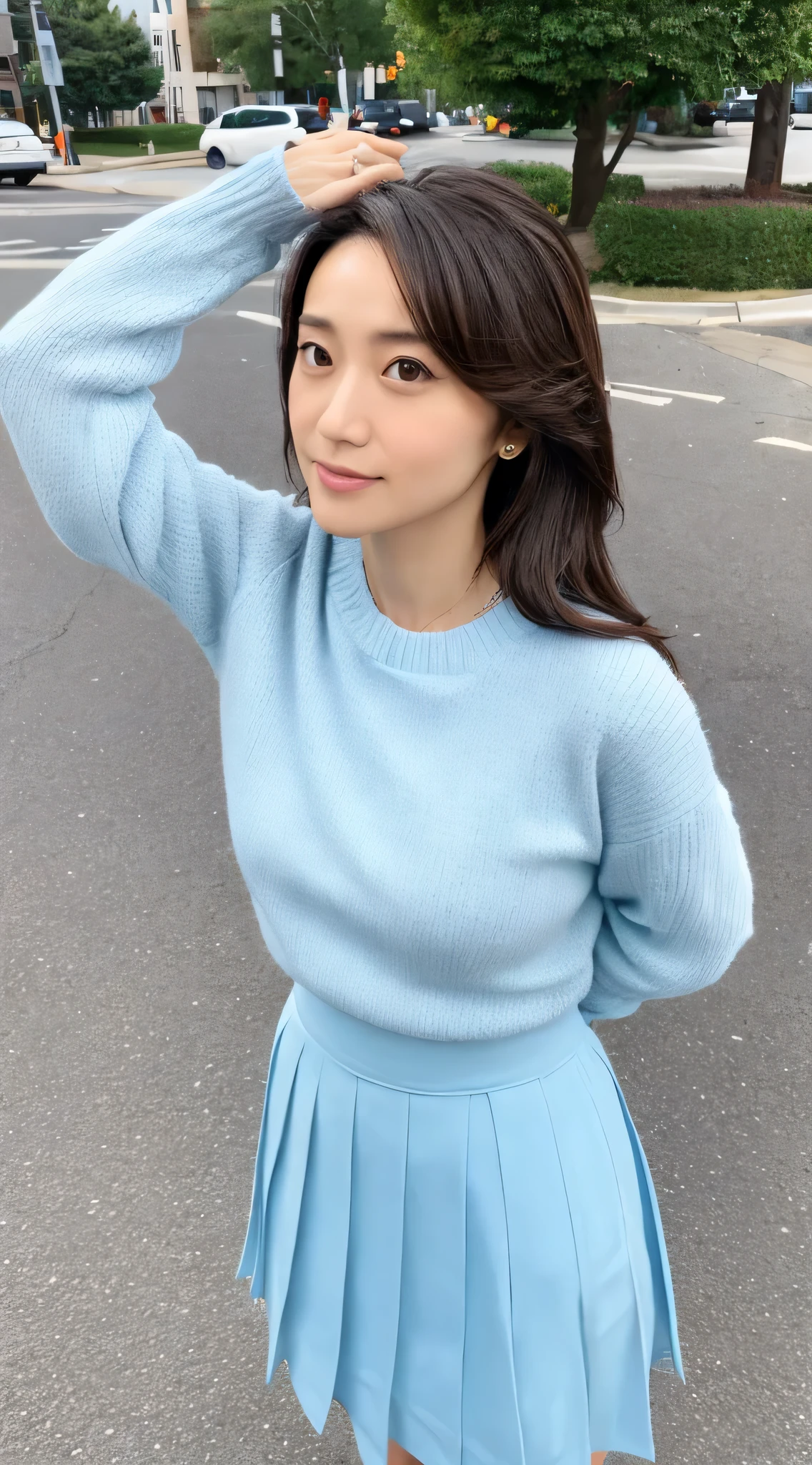 Skinny Japanese woman, age {30s|20s}, (detailed face), slight smile, (detailed eyes), {long|short} hair, slender shape, High-waisted cotton leggings, standing against a wall, Enhance quality, quality maintains, real professional photograph, award-winning portrait, masterpiece, 16K UHD, high detail full-body view