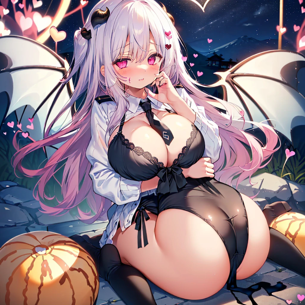 Details、ultra-detailliert、masterpiece、top-quality、Beautiful fece、A detailed eye、 (Multiple women:1.4)、Three Succubus(symmetrical succubus wings)(Night time)、、(bow ribbon:1.1)、(Two-side-up)neck tie、bra very、耳环、()、Shady face、(dark backgrounds)、Young features、(、long-sleeve、(fluffy sleeves fluffy hair、(Open your mouth and laugh)、、l、Chiquita、Colossal tits、Colossal tits、(Put your hand on your face)、、Ruffled uniforms、hair clips、(Ridicule:1.1)、、Angle from the front、respected by women、(upward looking gaze:1.2)、超Colossal tits、(hearts symbol:1.5)、(Mass of heart:1.5)、(Heart Effect:1.5)、(heart mark:1.5)、demon tail、Devil's Tail、Succubus、(超Colossal tits:1.3)、Colossal tits、(Tattoo of the heart:1.dare、Devil's Tail、Boob Matching(confused and blushing、、kawaii facepose your ahegao) Bury your face in cleavage Sullen expression queen sitting on Complete capture by turning your hands from behind Hug me from behind and catch me Chest rubbing from behind Tie your legs together and hug