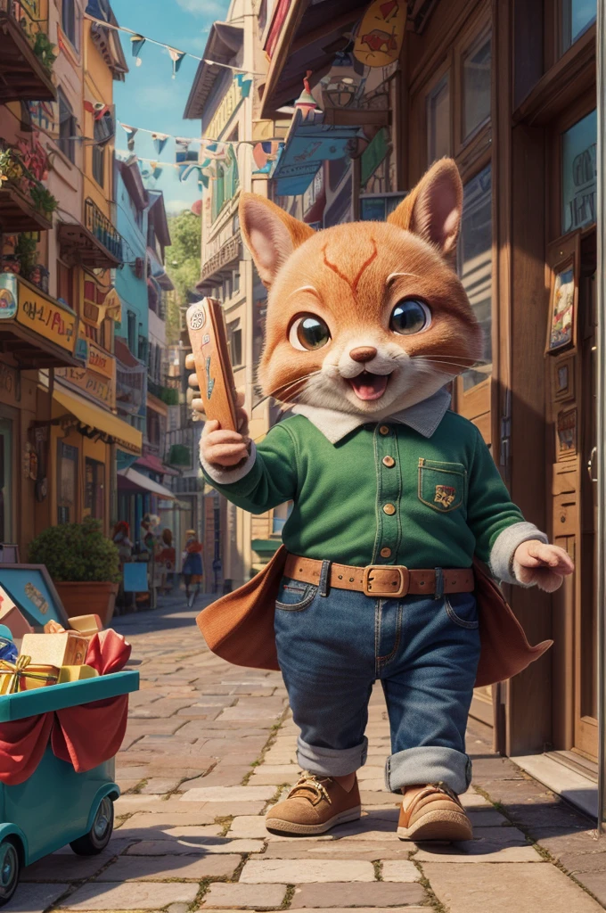 Received gift, surprise, happy, by Richard Scarry, enhance, intricate, (best quality, masterpiece, Representative work, official art, Professional, unity 8k wallpaper:1.3)