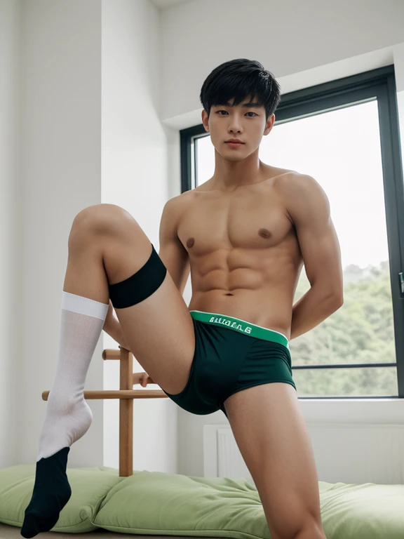 teenagers , young , light-skin , wearing an dark green sexy underwear, tmasterpiece,k hd,the feet ,black long socks,The barefoot , green colour , handsome and cute , extreme cute boy , white skin , dark green underwear boxers shorts , extremely tall and cute boy ,oppa model , handsome model , full body , dark green boxers underwears short shorts , black socks , white light-skin , Chinese model , young boy , white skin , handsome and extremely cute , green boxers underwear shorts , long black socks , handsome model , at the park , jogging , model oppa , long legs , jogging , running , high knee black socks ,black long socks , stand up , extremely tall , extremely high , green underwears , green sports underwear , long black socks , clean and white legs , Chinese model , extremely long legs , looking at the camera , clean and white thigh , heavy bulge , kid face , baby face , wearing jacket , green underwears boxers , light and white skin , Chinese model , strike a pose , sexy pose , horny boy , high knee black socks , long black socks