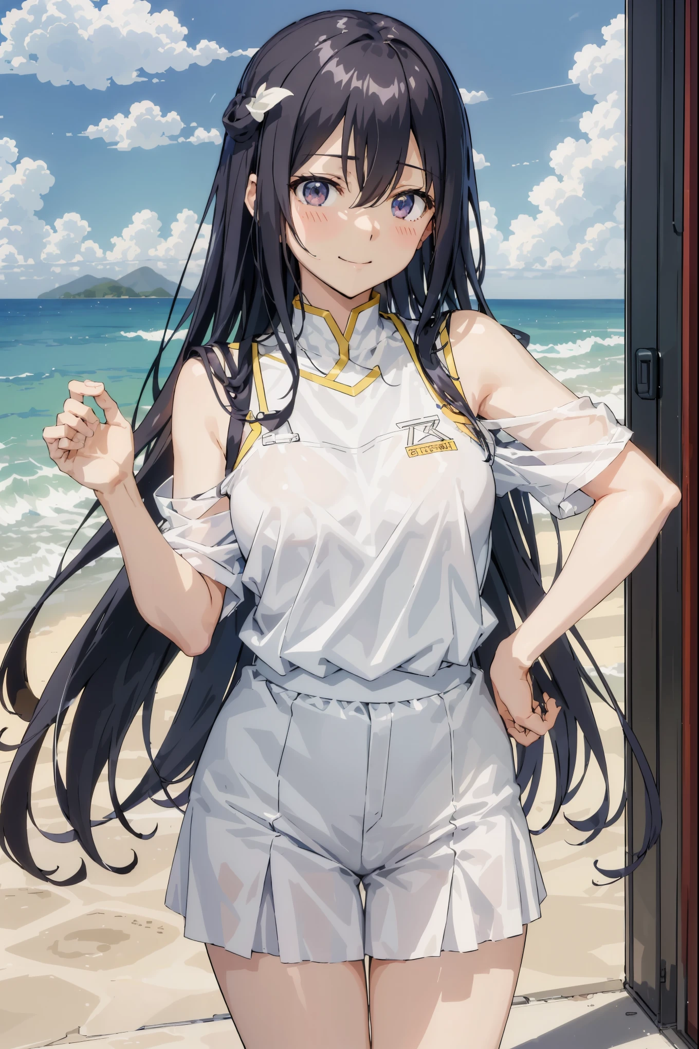 Ai Hoshino,Open your mouth to smile,Raise Hand,兴奋's表情,external,Half a body,柔和's光影,The face is delicate,'s,可爱's大胸,美丽's