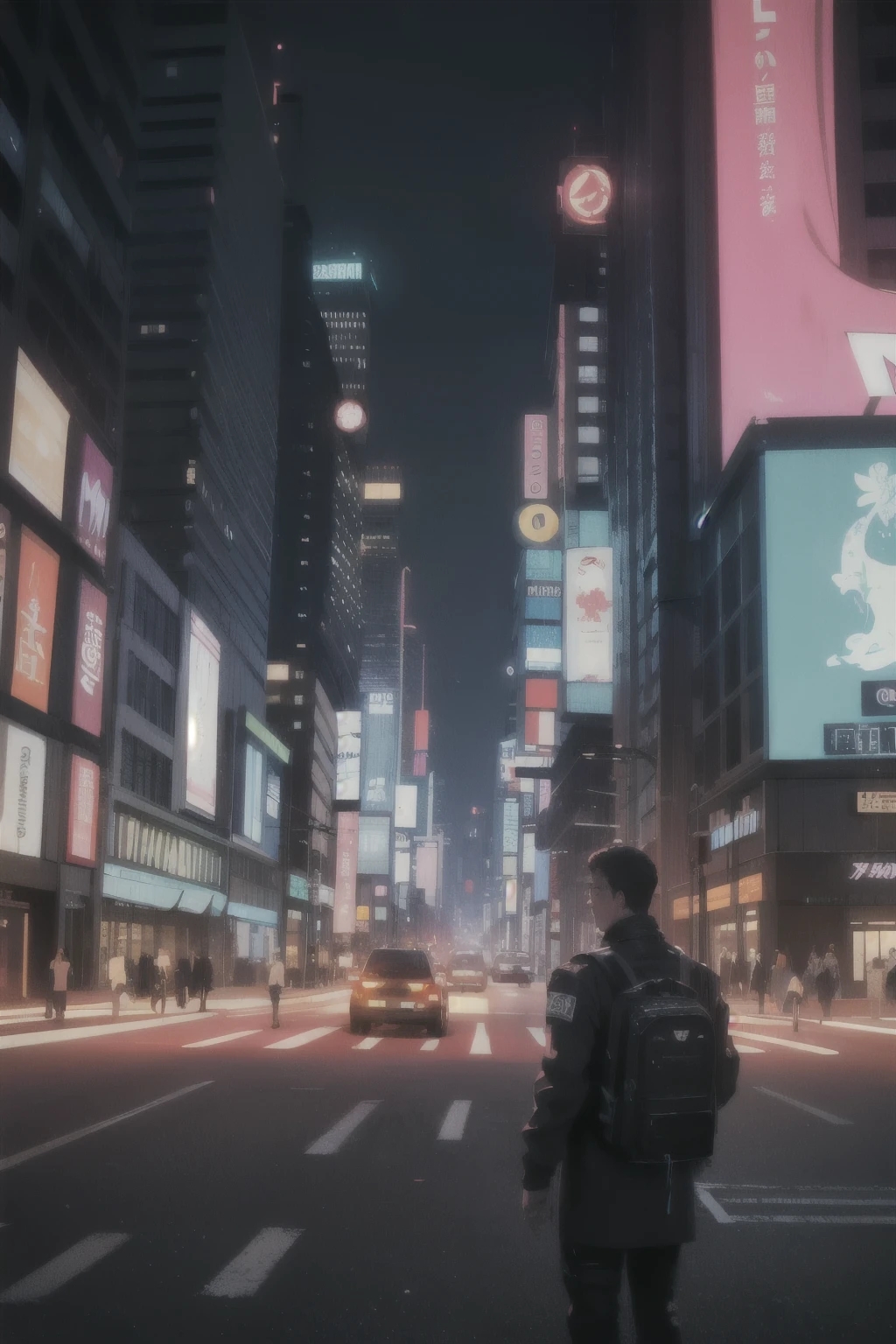Nighttime cityscape,A car driving on a road in the center of the city, neo tokyo background, background cyberpunk city, Cyberpunk city setting, night cyberpunk city, Cyberpunk city setting, at cyberpunk city, cyberpunk city landscape, Cyberpunk city, night cityscape, Neon city in the background, hd anime cityscape, amazing wallpapers, beautiful cyberpunk city, Cyberpunk background, Cyberpunk art style