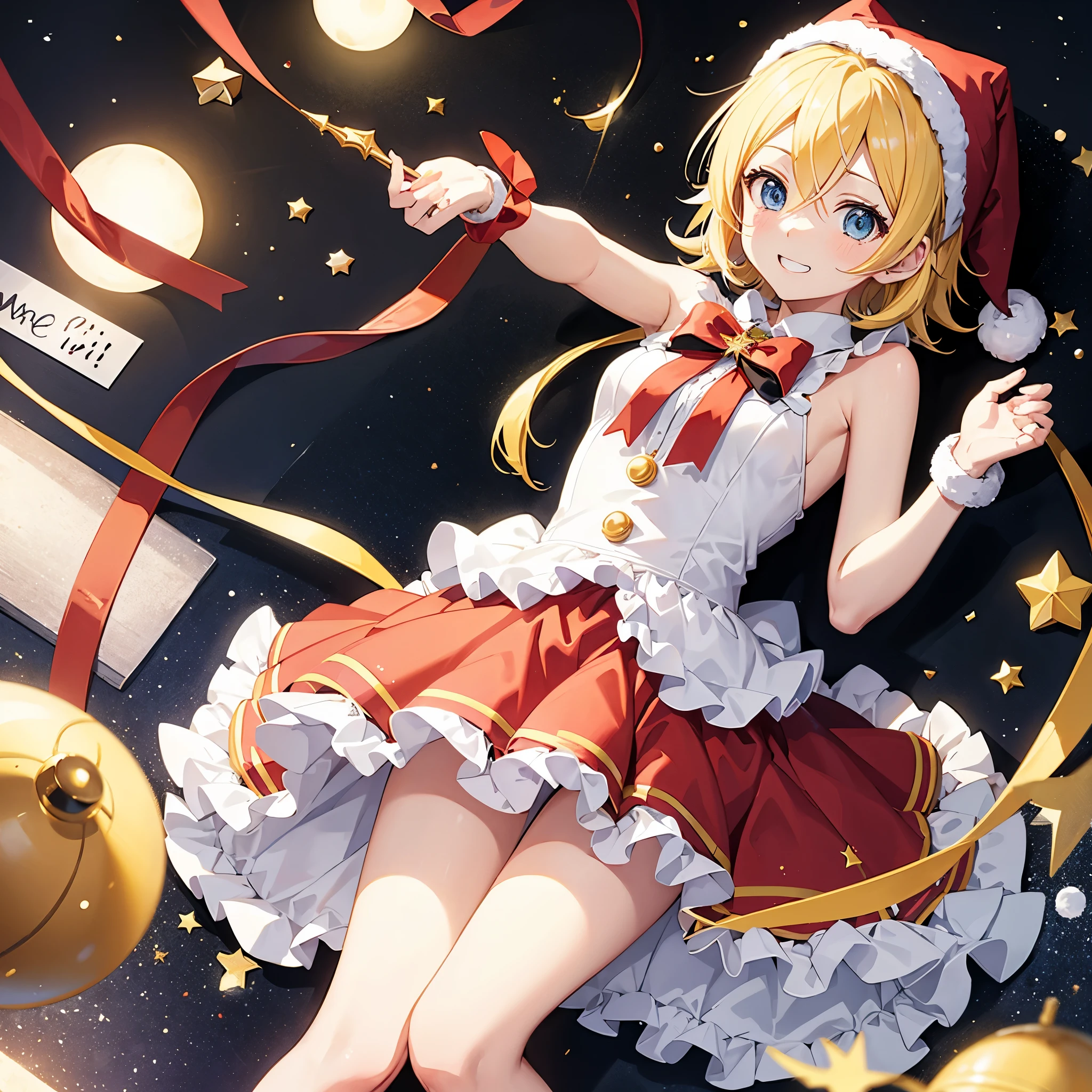 Kagamine rin en、una sonrisa、Navidad、Vestido con el traje de Santa Claus、Christmas Fund