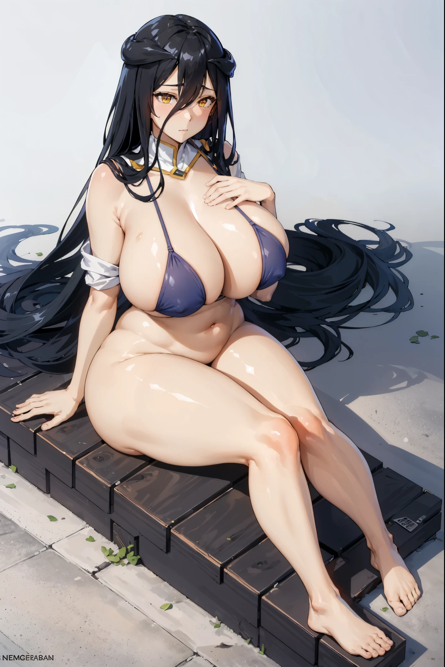 beautiful woman with black hair,humongous large breast,The chest is large,Incredibly big head,Breasts like balloons,The is very large,The legs are thick,Body plumpness,The body is so big,hisfaceflushed,Colored gas,Drenched,The barefoot,on top of bed,Recumbent position,rumble,blacksilk,The chest is particularly large,The breasts are extremely round,The legs are particularly thick