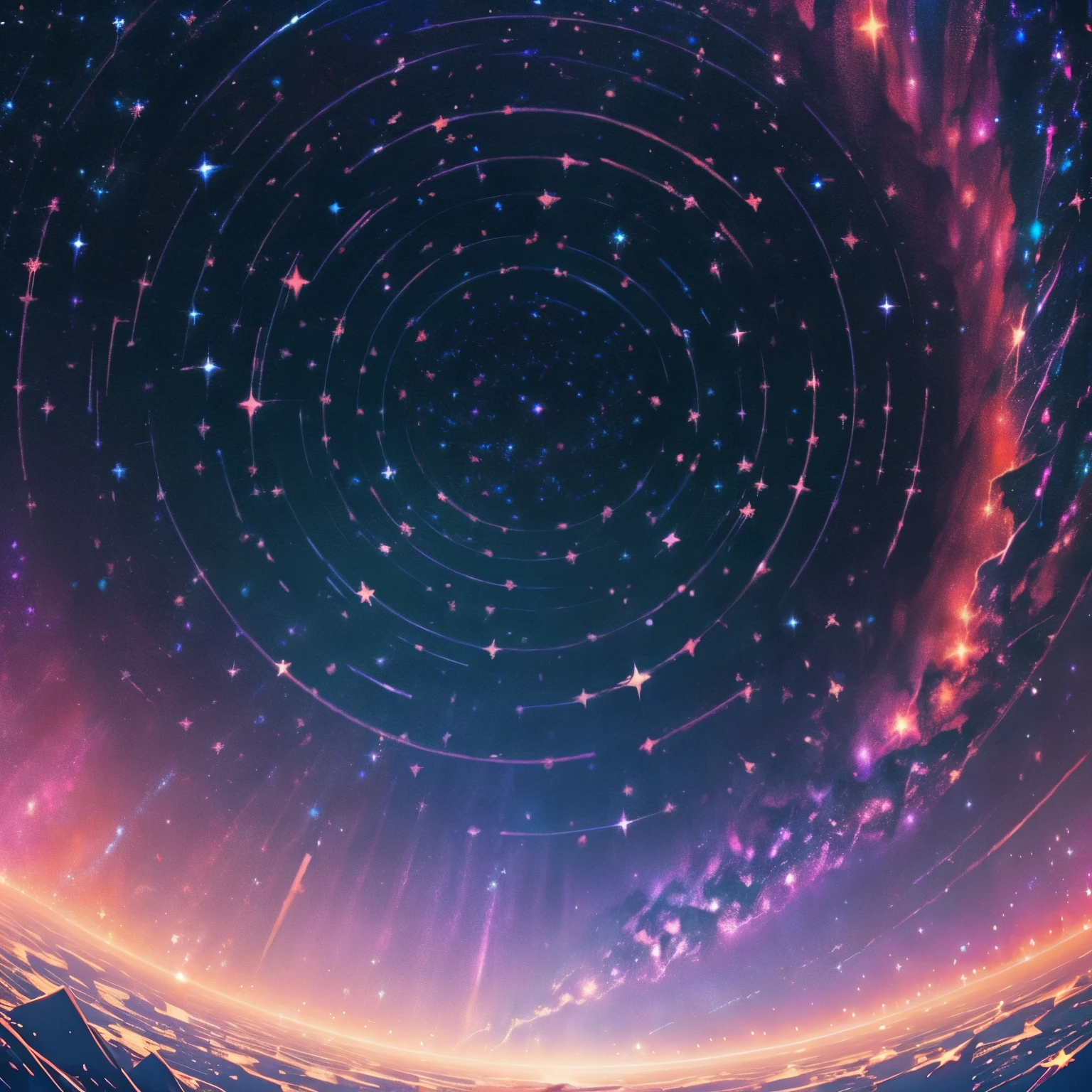 Beautiful pictures of the starry sky, galaxy, warm color loop, sparker star