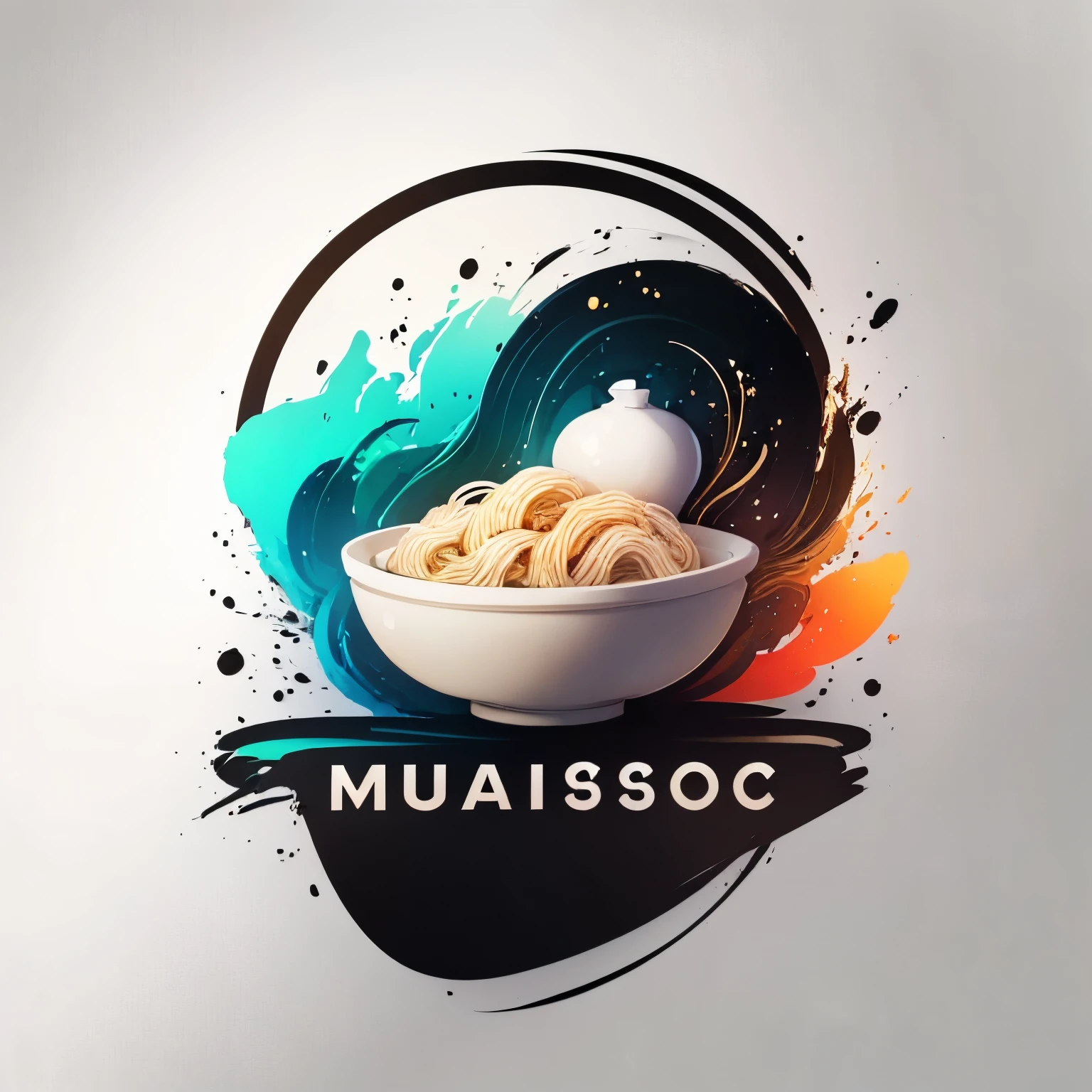 (masterpiece:1.2), best quality, high resolution,logo, modern graphic design style noodles bowl