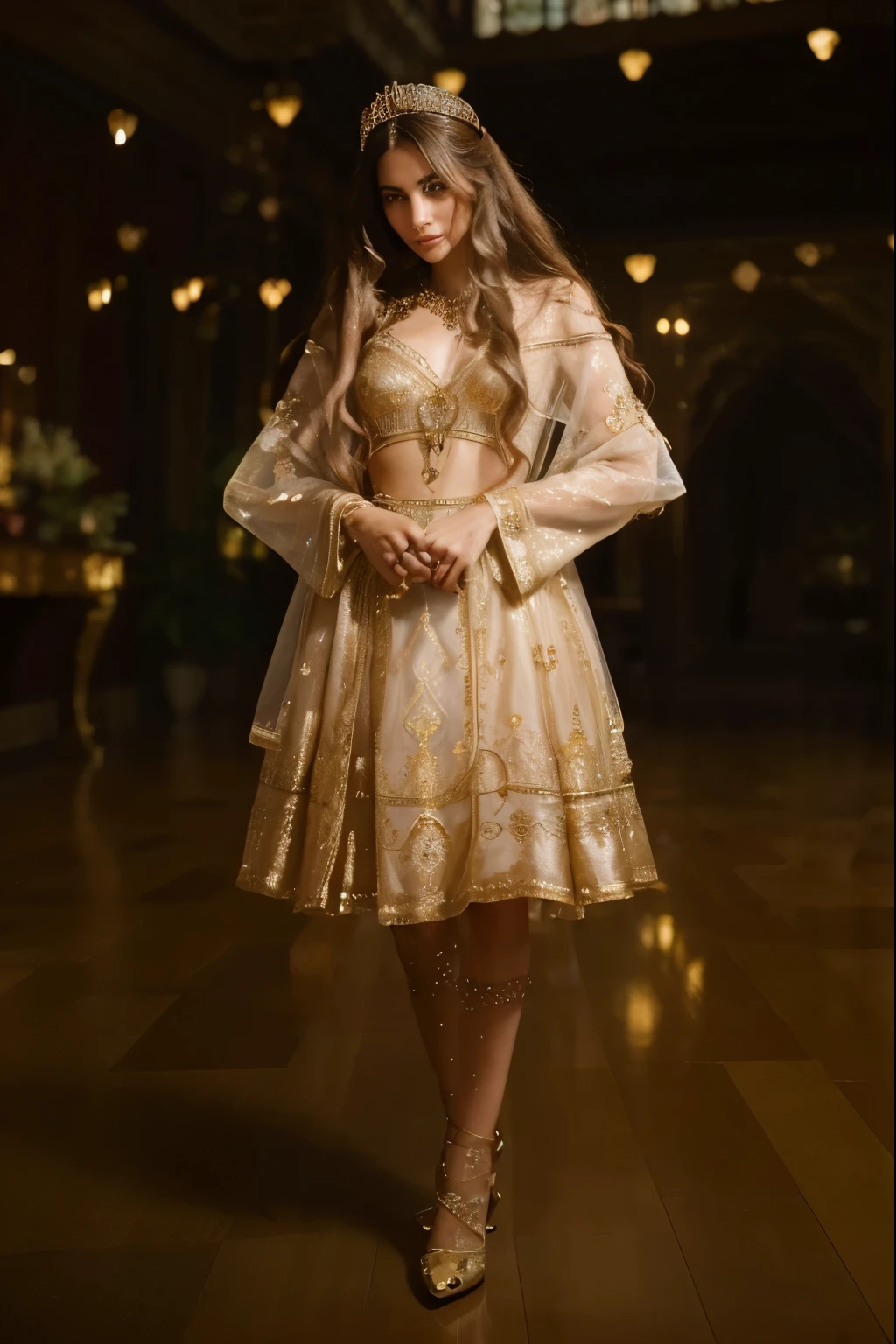 (Best quality, 8k, 32k, Masterpiece, UHD:1.2) "Transform the image into an opulent and luxurious royal palace. Envision grand architecture, adorned with intricate designs, majestic domes, and expansive courtyards. Capture the regal essence of the palace with lush gardens, elaborate interiors featuring ornate furnishings, and glistening chandeliers. Use vibrant colors and intricate detailing to highlight the palace's opulence and magnificence. Consider incorporating elements like marble floors, lavish tapestries, and impressive columns to create a sense of grandeur and luxury characteristic of a royal palace."