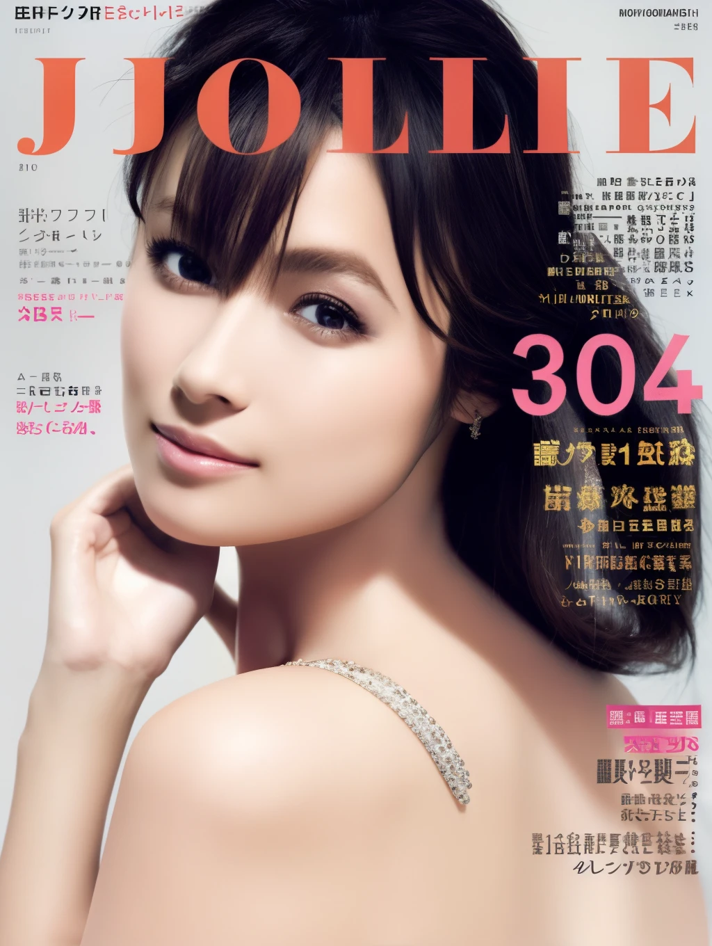 jpnidol, 1 beautiful lady,fashion magazine cover, masterpiece, high quality, looking at viewer,