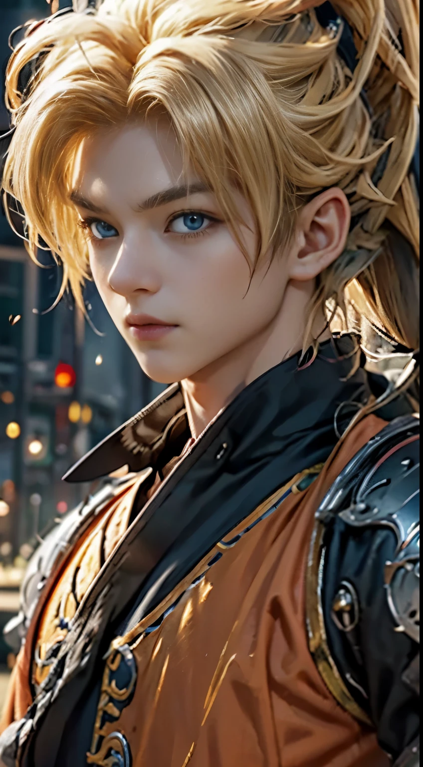 Goku dragon ball z, blonde hair, blue eyes