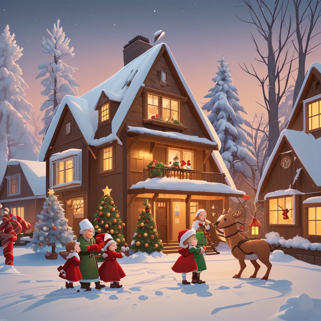 Christmas, Gift, warm atmosphere, family, by Piper Thibodeau, intricate, (best quality, masterpiece, Representative work, official art, Professional, unity 8k wallpaper:1.3)