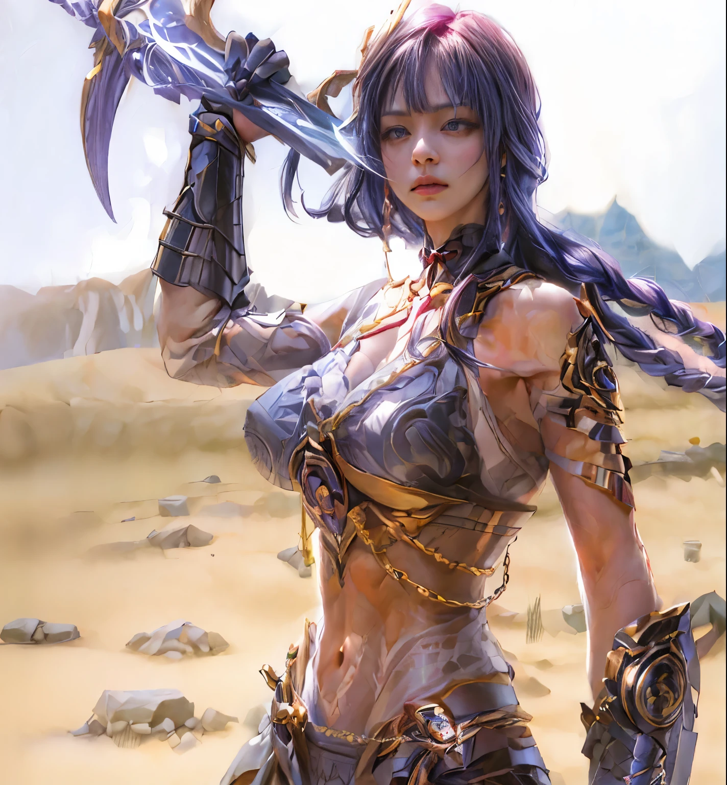a close up of a woman in a costume holding a knife, beautiful female warrior, a beautiful woman warrior, female warrior, fantasy woman, warrior princess, hyperrealistic luis royo, she is holding a Knife, portrait of tifa lockhart, warrior girl, she is holding a sword, warrior woman, digital fantasy art, tifa, in style of luis royo
